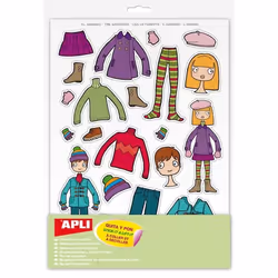 Pochette de gommettes - APLI - 12 feuilles - 264 gommettes - Adhésif enlevable - Pour enfants