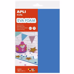 Pack de mousse eva multicolore a4 10 feuilles apli kids Tailles : 210x297mm et 2mm d'épaisseur en couleurs assorties : rouge, ...