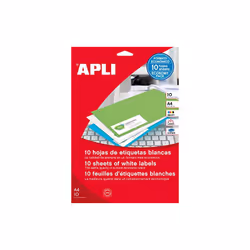 APLI - Etiquettes Blanches Permanentes 105.0 x 37.0 MM 10 Feuilles Ces étiquettes blanches à bords droits de la marque APLI s ...