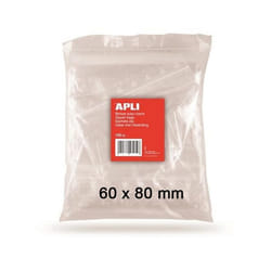 Sachets plastiques refermables - APLI - 60 x 80 mm - PE 50µ - Pack de 100 - Hygiénique