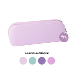 Trousse scolaire - Rectangulaire - Paillettes - Rose - Vert - Violet - Silicone - Apli