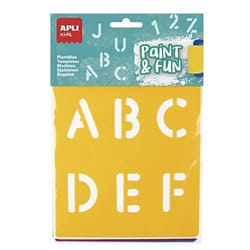 Pochoirs - APLI KIDS - 19407 - 6 pochoirs souples - Alphabet et chiffres - Multicolore