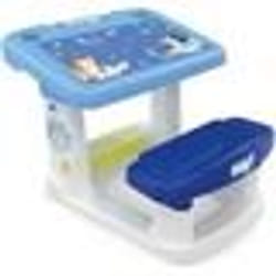 Bureau Enfant - CHICOS - Bluey - Surface de Travail 45x27 cm - Compartiments de Rangement - Bleu