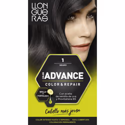 Llongueras Color Advance 1 Natural Black, Noir, Natural Black, Femmes, Tous types de cheveux, Maintien de la couleur, Nourris ...