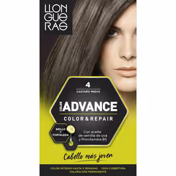 Llongueras Color Advance 4 Medium Brown, Marron, Medium Brown, Femmes, Tous types de cheveux, Maintien de la couleur, Nourris ...