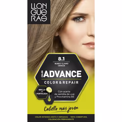 Llongueras Color Advance 8.1 Light Ash Blonde, Blonde, Light Ash Blonde, Femmes, Tous types de cheveux, Maintien de la couleu ...