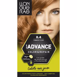 Llongueras Color Advance 8.4 Light Copper, Auburn, Light Copper, Femmes, Tous types de cheveux, Maintien de la couleur, Nourr ...
