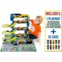 Garage pour enfants Molto 4 étages + 10 voitures + Tapis de Jeu - MOLTO - Cars - Mixte - 3 ans et plus