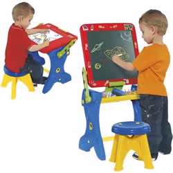 Tableau et Bureau 2 en 1 MOLTO - Rouge/Bleu