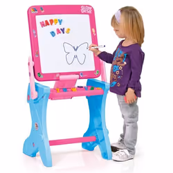 Jouet éducatif - Studio magnétique 3 en 1 - Rose - Ardoise et tableau magnétique - Lettres incluses