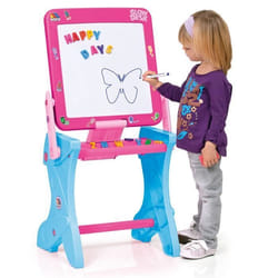 Jouet éducatif - Studio magnétique 3 en 1 - Rose - Ardoise et tableau magnétique - Lettres incluses