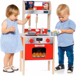 Jouet de cuisine en bois - MOLTO - My First Kitchen - Rouge - Mixte - 10 accessoires
