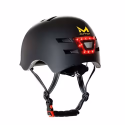 Casque avec lumière avant et arrière LED pour adultes - MOLTO - Taille M - Noir - Trottinette