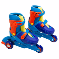 Rollers à roues alignées pour enfants - MOLTO - 3 in line Skates - Bleu - Taille réglable 31-34 - Roues en PVC