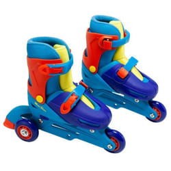 Rollers à roues alignées pour enfants - MOLTO - 3 in line Skates - Bleu - Taille réglable 31-34 - Roues en PVC