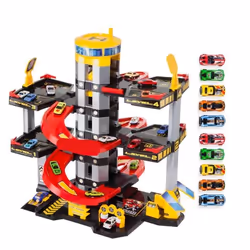 Garage Jouet Moltoshop Parking 5 Étages + 10 voitures - MOLTO - Rouge - Enfant