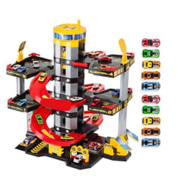 Garage Jouet Moltoshop Parking 5 Étages + 10 voitures - MOLTO - Rouge - Enfant