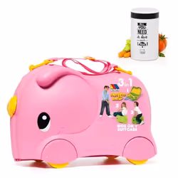 Valise pour bébé - MOLTO - Smiler - Rose - Rigide - 4 roulettes - 360°