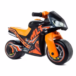 Moto à Pousser - MOLTO - MLT - Noir et Orange - Roues Tout-Terrain - Pour Enfants à Partir de 18 Mois