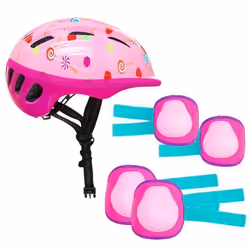 Ensemble de Casque et Protections - MOLTO - Roses - Enfant - Roller - Multisport