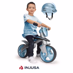 Injusa Balance Bike Jumper Bleu + Casque, 2 an(s), Métal, Nylon, Bleu, Gris, Noir