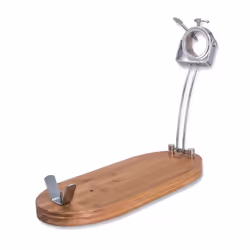 3 Claveles Folding Rotating Ham Holder, Acier inoxydable, Bois, Bambou, Métal, 470 mm, 185 mm