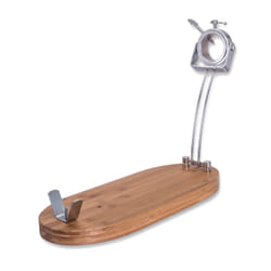 3 Claveles Folding Rotating Ham Holder Acier inoxydable, Bois Bambou, Métal