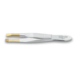 3 Claveles Straight Tweezer Or, Acier unisexe