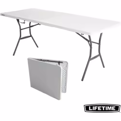 Lifetime - Table Rectangulaire Valise Pliante en deux (183 x 76 cm)
