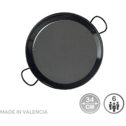 Poêle à Paella Traditionnelle En Acier émaillé ø34cm (6 Personnes). Vaello