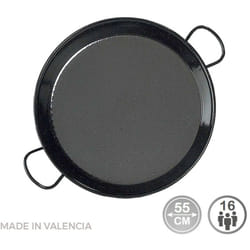 Poêle à Paella Traditionnelle En Acier émaillé ø55cm (16 Personnes). Vaello