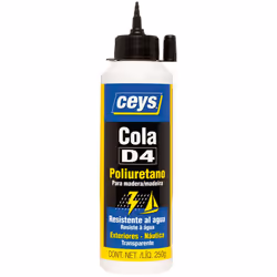 Ceys Colle D4 Flacon Polyuréthane 250g 501617. Colle Polyuréthane Mono-Composant Solide Et Résistante À L'eau (EN204), Pour T ...
