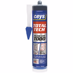 Ceys Total Tech Noir Cartouche 290ml Colle D'étanchéité Qui Adhère, Scelle Et Répare En Toutes Conditions