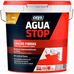 Fibres De Caoutchouc Aguastop Gris 20kg. Imperméabilisant À Base De Caoutchouc Renforcé De Fibres Ceys