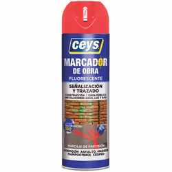 Ceys Work Marker Red 500ml 908001. Peinture Fluorescente Haute Visibilité Et Précision Pour Le Marquage Temporaire Dans Les T ...