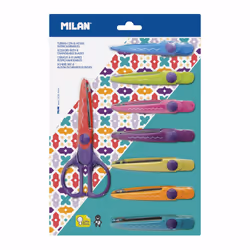Milan 14930908, Adulte, Découpe de forme, Régler, Multicolore, Ciseaux pour loisirs créatifs, Plastique