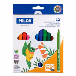 Milan 0612312, 12 couleurs, Multicolore, Pointe ogive, 0,75 mm, 3 mm, Multicolore