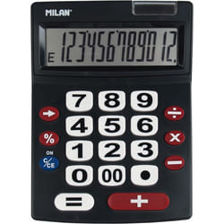Milan 151712BL calculatrice Bureau Calculatrice basique Noir, Rouge, Blanc
