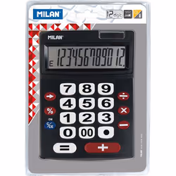 Milan 151712BL calculatrice Bureau Calculatrice basique Noir, Rouge, Blanc