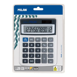 Milan 40925BL calculatrice Bureau Calculatrice basique Noir, Gris, Blanc