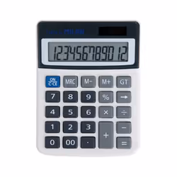 Milan 40925BL calculatrice Bureau Calculatrice basique Noir, Gris, Blanc