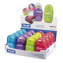 Milan 4701116 taille-crayons Taille crayon manuel Bleu, Vert, Rose, Violet
