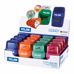 Milan 4703116, Taille crayon manuel, Bleu, Vert, Orange, Rose, Acier, Présentoir d'affichage, 170 mm, 70 mm