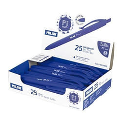 Milan 176510925 stylo à bille Bleu Stylo à bille rétractable avec clip 25 pièce(s)