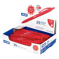 Milan 176512925 stylo à bille Rouge Stylo à bille rétractable avec clip 25 pièce(s)
