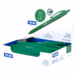 Milan P1 Vert Stylo à bille rétractable avec clip Moyen 25 pièce(s) - Vue supplémentaire 2