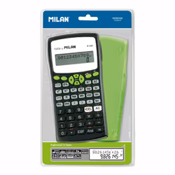 Milan M240, Bureau, Calculatrice scientifique, 12 chiffres, 2 lignes, Batterie/Solaire, Noir, Vert