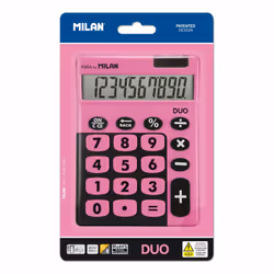 Milan Duo, Bureau, Calculatrice basique, 10 chiffres, Batterie/Solaire, Rose