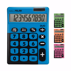 Milan Duo calculatrice Bureau Calculatrice basique Couleurs assorties