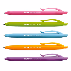 Milan 176555124 Multicolore Stylo à bille rétractable avec clip 24 pièce(s)